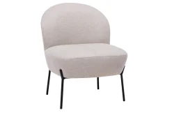 Flash Sale Miliboo Sillón de tejido efecto aterciopelado texturizado beige y metal negro BELEY