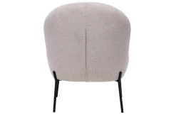 Flash Sale Miliboo Sillón de tejido efecto aterciopelado texturizado beige y metal negro BELEY