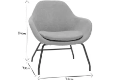 Cheap Miliboo Sillón de tela efecto aterciopelado gris y metal negro MAYNE