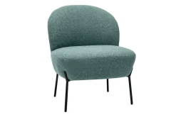 Cheap Miliboo Sillón de tela verde grisáceo y metal negro BELEY