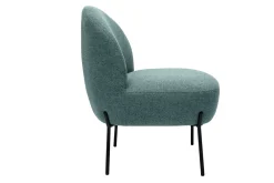 Cheap Miliboo Sillón de tela verde grisáceo y metal negro BELEY