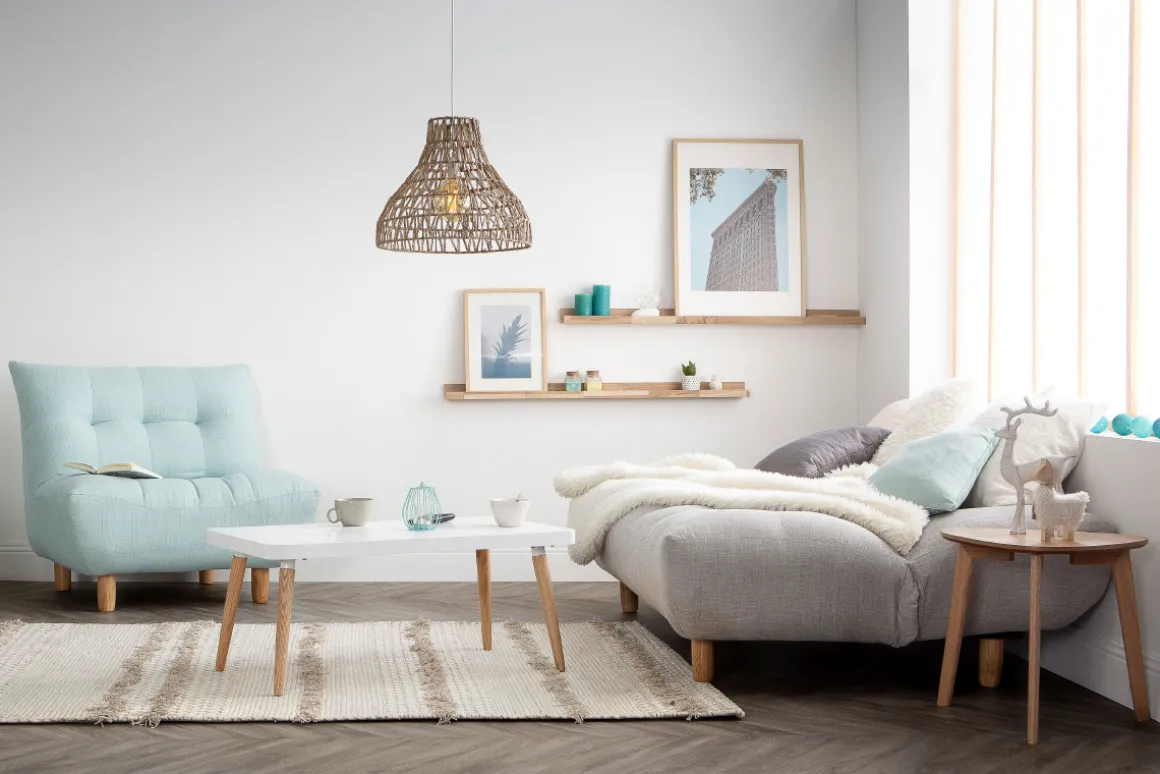 Sale Miliboo Sillón diseño escandinavo verde agua YUMI