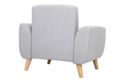 Store Miliboo Sillón diseño tejido gris y roble EKTOR