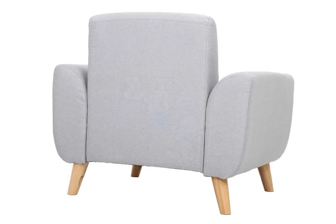 Store Miliboo Sillón diseño tejido gris y roble EKTOR