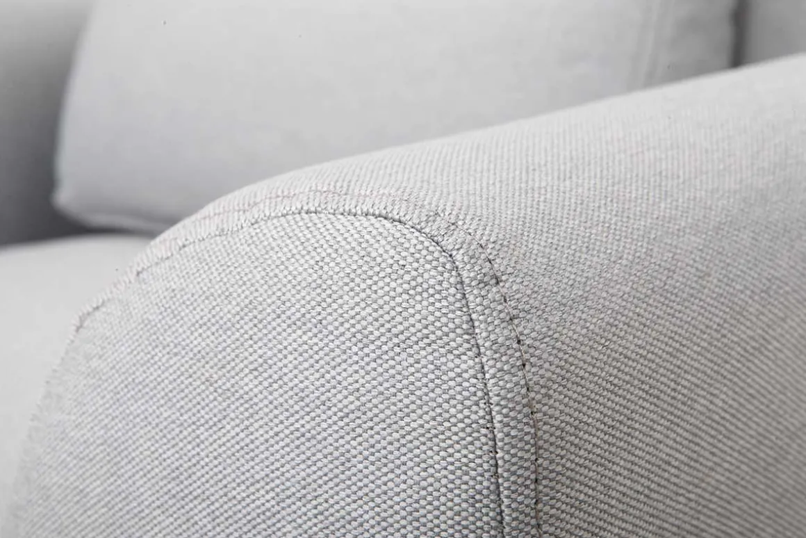 Store Miliboo Sillón diseño tejido gris y roble EKTOR