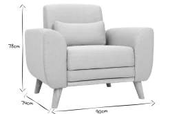 Store Miliboo Sillón diseño tejido gris y roble EKTOR