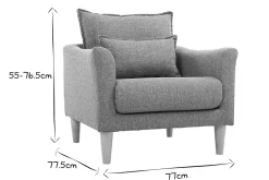 Shop Miliboo Sillón diseño tejido gris y y roble KATE