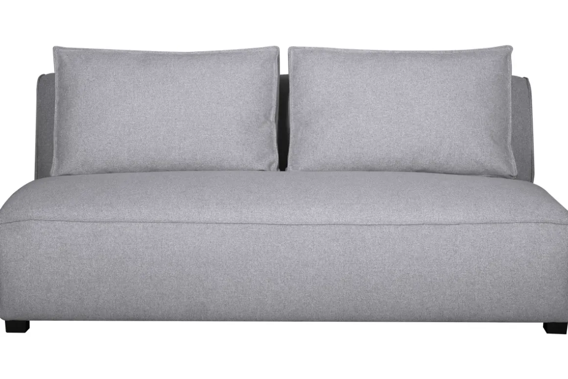 Discount Miliboo Sillón doble moderno en tejido gris claro PLURIEL