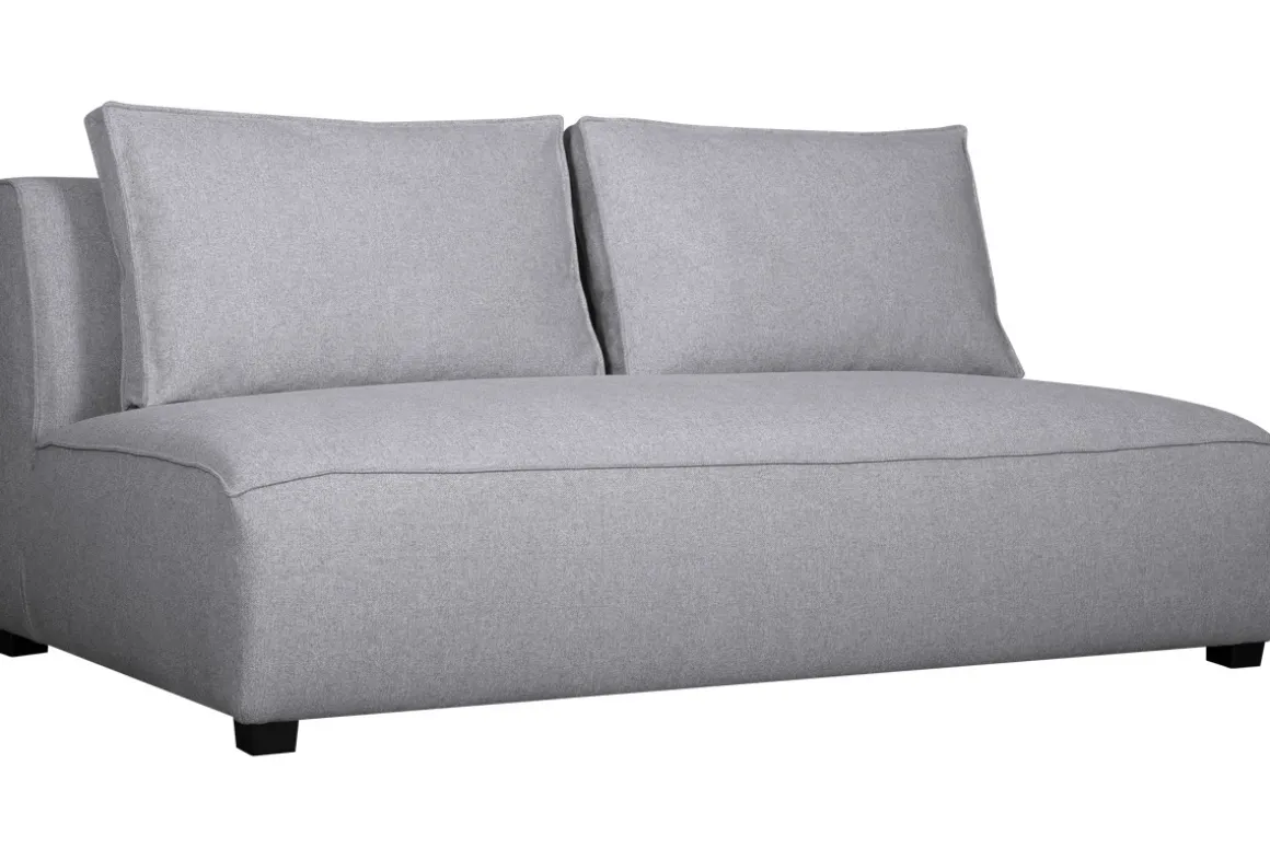 Discount Miliboo Sillón doble moderno en tejido gris claro PLURIEL