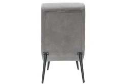 New Miliboo Sillón efecto terciopelo gris y metal negro TAYLOR
