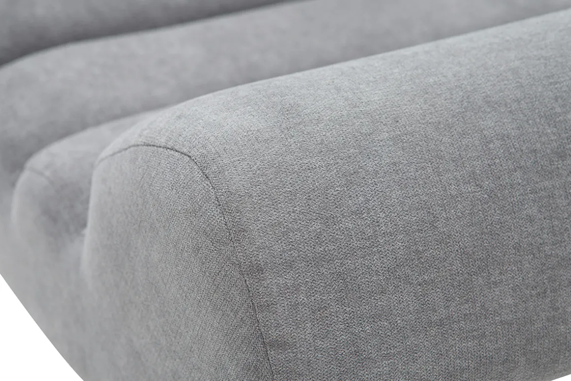 New Miliboo Sillón efecto terciopelo gris y metal negro TAYLOR