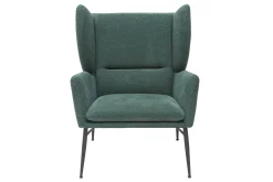 Best Sale Miliboo Sillón en metal y tejido efecto terciopelo verde COME