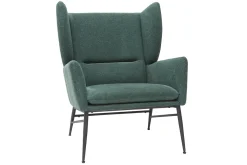 Best Sale Miliboo Sillón en metal y tejido efecto terciopelo verde COME