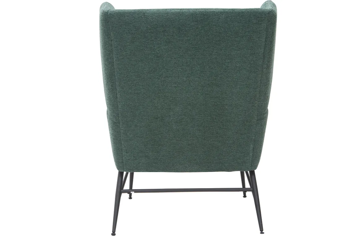 Best Sale Miliboo Sillón en metal y tejido efecto terciopelo verde COME