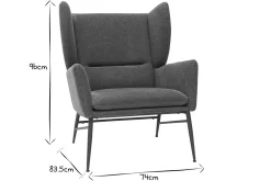 Best Sale Miliboo Sillón en metal y tejido efecto terciopelo verde COME
