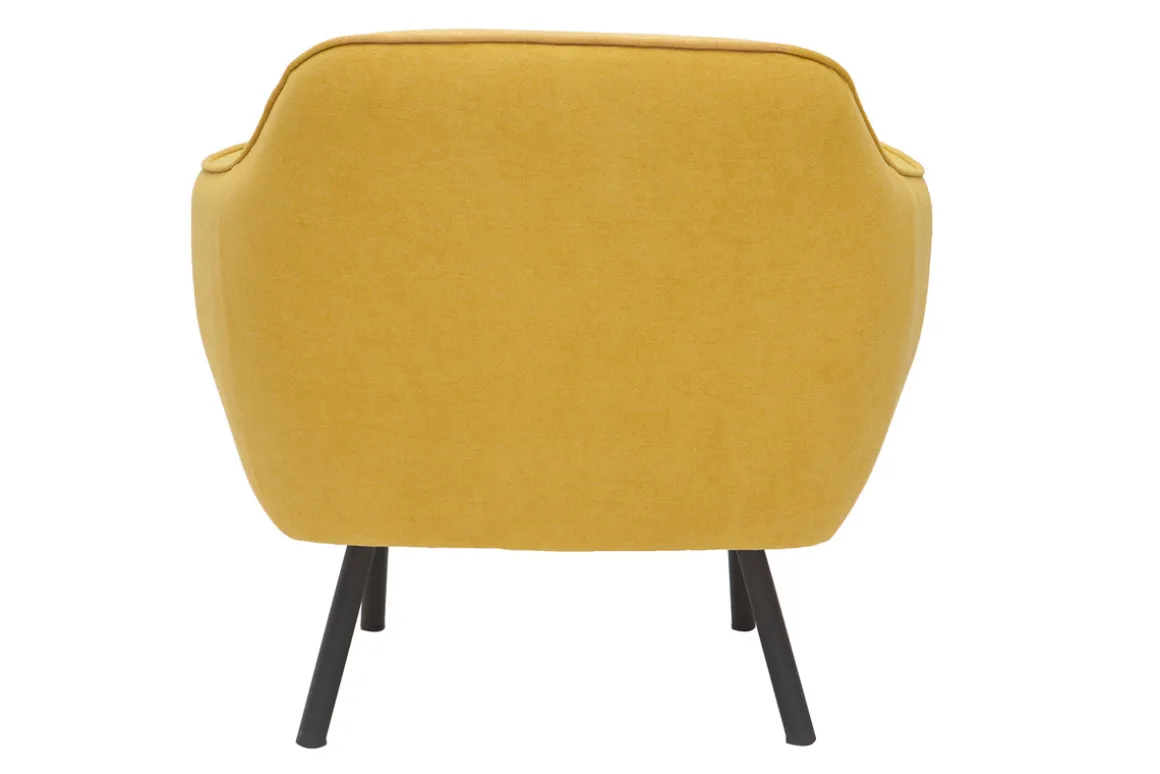 Best Sale Miliboo Sillón en tejido efecto terciopelo amarillo mostaza LAURENS