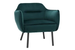 Discount Miliboo Sillón en tejido efecto terciopelo azul petróleo LAURENS
