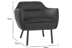 Discount Miliboo Sillón en tejido efecto terciopelo azul petróleo LAURENS