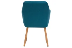 Best Sale Miliboo Sillón escandinavo azul petróleo y patas roble ALEYNA
