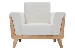 Cheap Miliboo Sillón escandinavo blanco patas madera FJORD