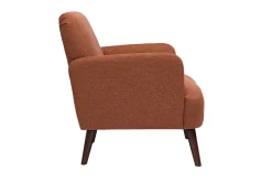 Shop Miliboo Sillón escandinavo de terciopelo texturizado en color tierra quemada y madera oscura ISKO