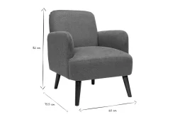 Shop Miliboo Sillón escandinavo de terciopelo texturizado en color tierra quemada y madera oscura ISKO