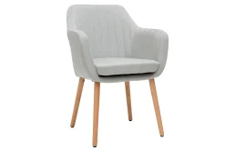New Miliboo Sillón escandinavo gris claro y patas roble ALEYNA