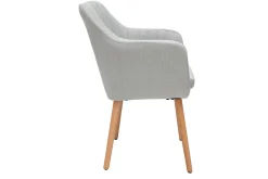 New Miliboo Sillón escandinavo gris claro y patas roble ALEYNA