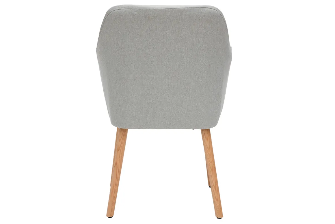 New Miliboo Sillón escandinavo gris claro y patas roble ALEYNA
