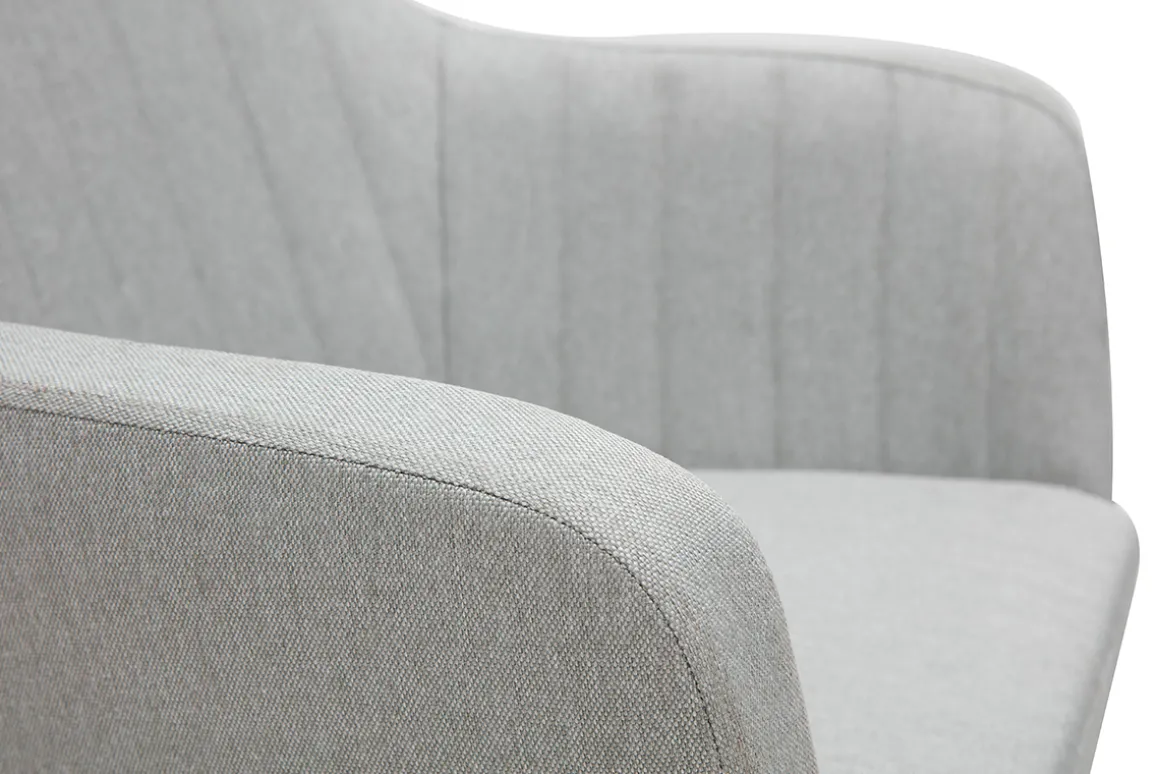 New Miliboo Sillón escandinavo gris claro y patas roble ALEYNA