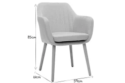 New Miliboo Sillón escandinavo gris claro y patas roble ALEYNA