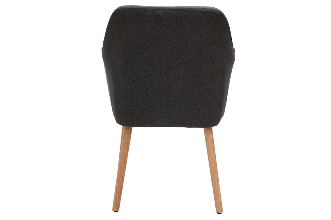Clearance Miliboo Sillón escandinavo gris oscuro y patas roble ALEYNA