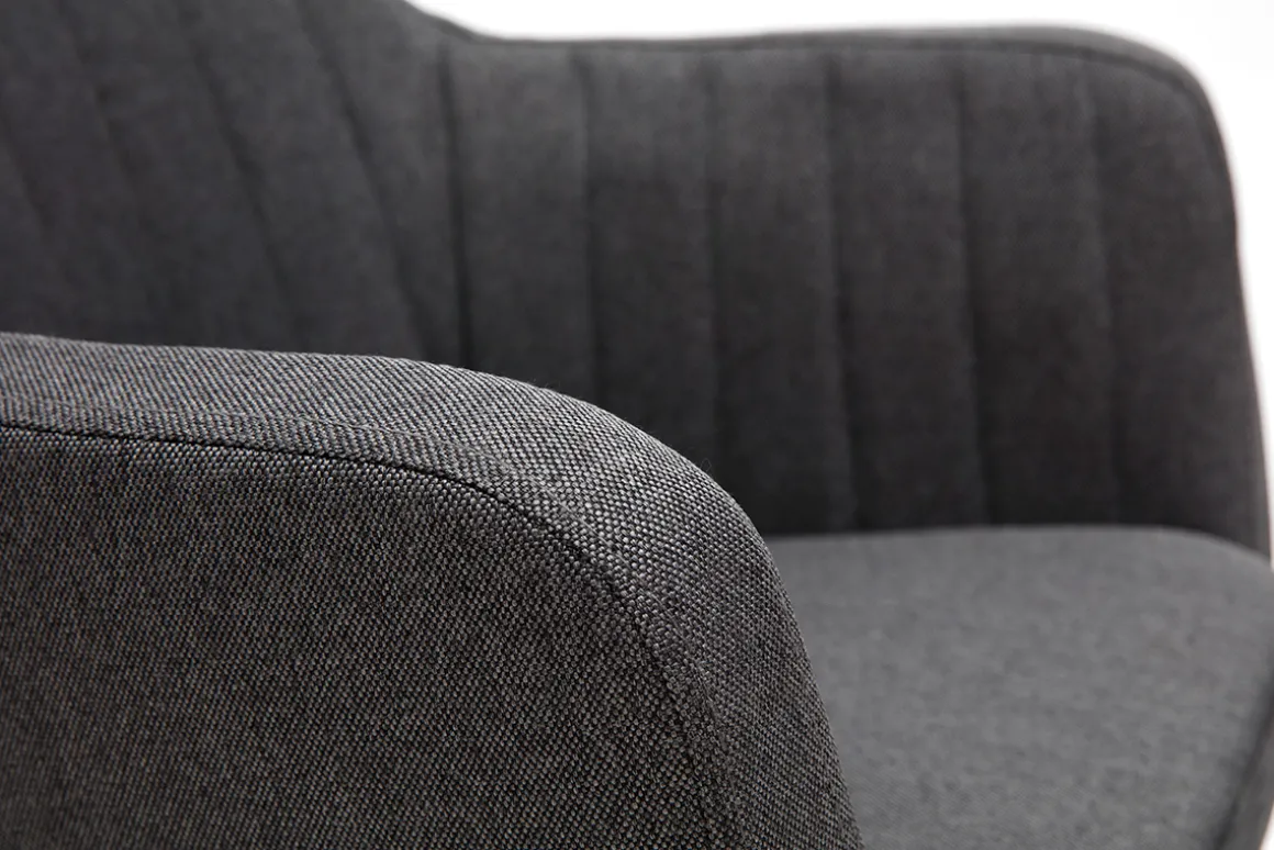 Clearance Miliboo Sillón escandinavo gris oscuro y patas roble ALEYNA