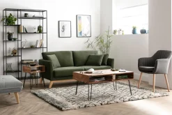 Clearance Miliboo Sillón escandinavo gris oscuro y patas roble ALEYNA