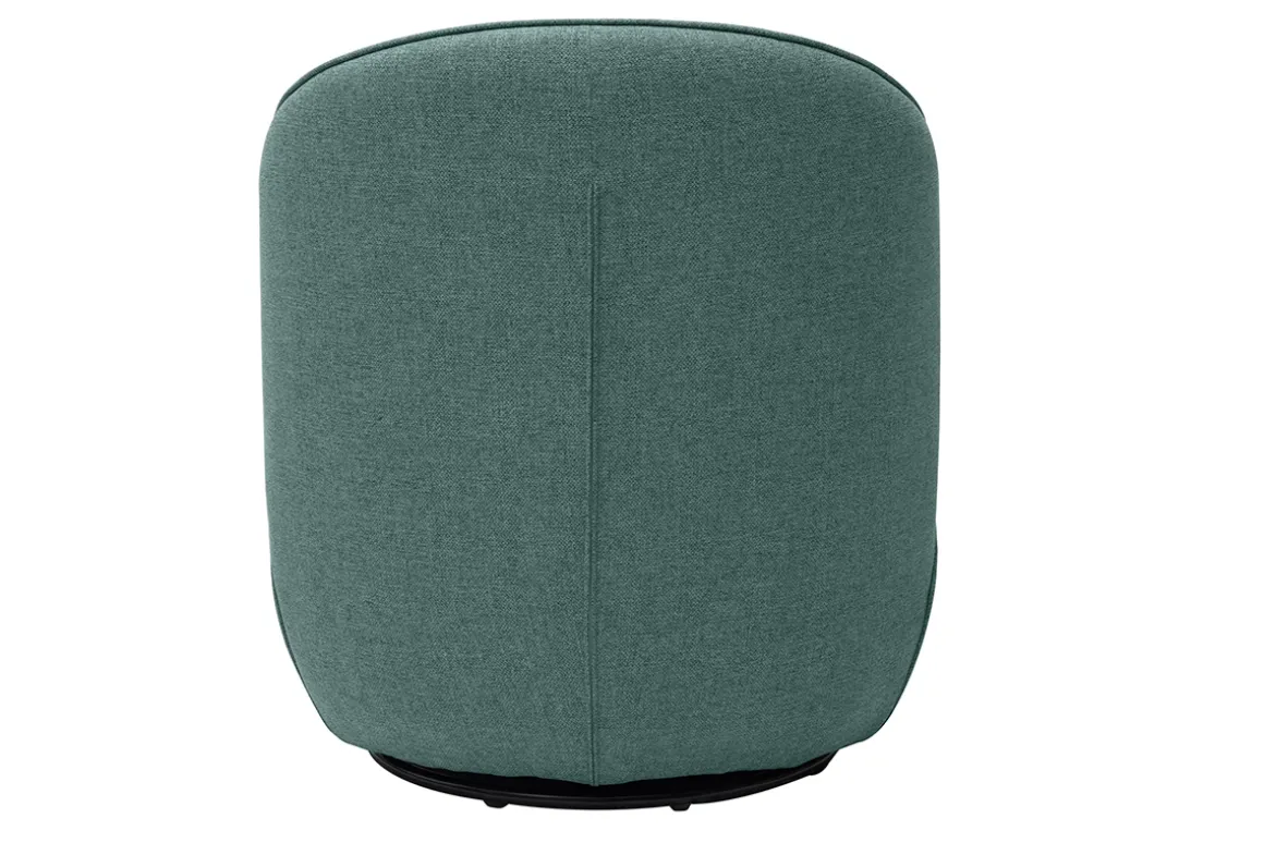 Shop Miliboo Sillón giratorio de diseño de tela verde grisáceo AMBER