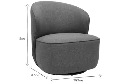 Shop Miliboo Sillón giratorio de diseño de tela verde grisáceo AMBER