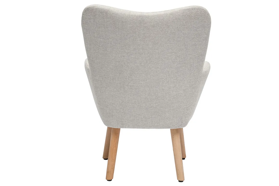 Cheap Miliboo Sillón infantil escandinavo de tela efecto terciopelo beige y madera clara BABY BRISTOL