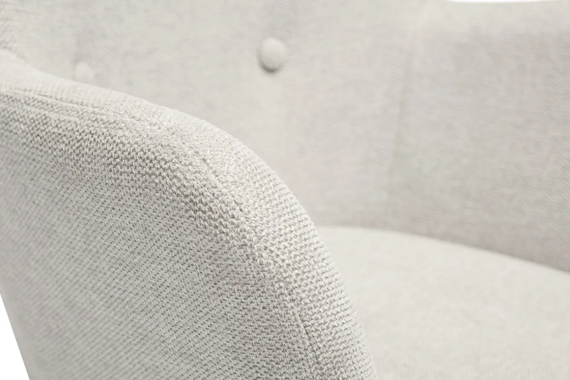 Cheap Miliboo Sillón infantil escandinavo de tela efecto terciopelo beige y madera clara BABY BRISTOL