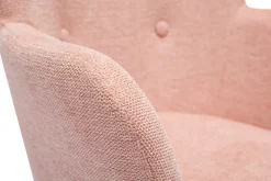 Discount Miliboo Sillón infantil escandinavo de terciopelo rosa y madera clara BABY BRISTOL