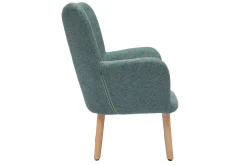 Clearance Miliboo Sillón infantil escandinavo de tela verde grisáceo y madera clara BABY BRISTOL