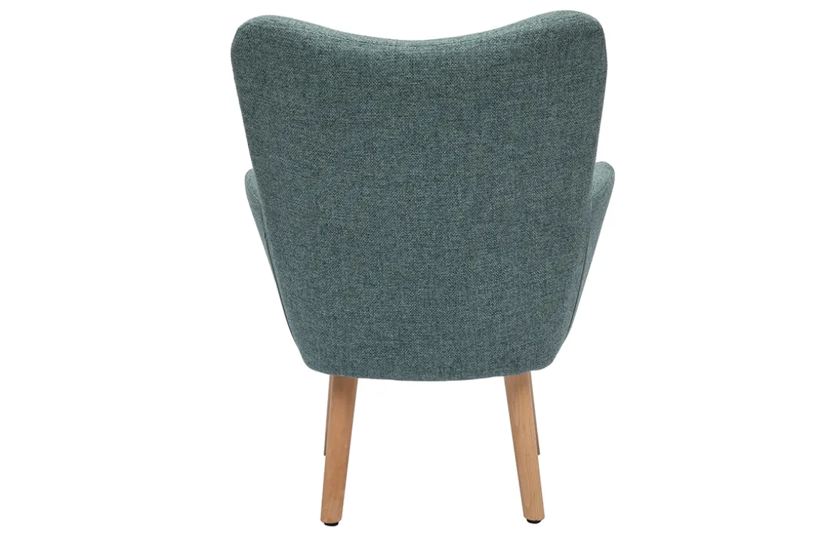 Clearance Miliboo Sillón infantil escandinavo de tela verde grisáceo y madera clara BABY BRISTOL
