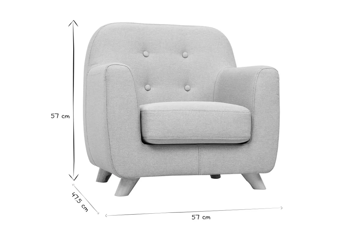 Clearance Miliboo Sillón infantil nórdico gris claro NORKID