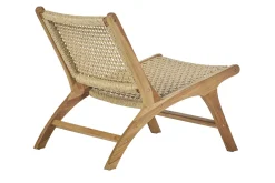 Clearance Miliboo Sillón lounge de madera de teca maciza y cuerda trenzada SUMBA