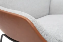 Store Miliboo Sillón marrón con tejido efecto terciopelo gris MARCEAU