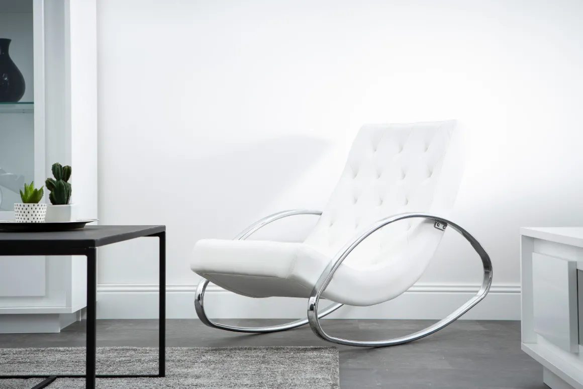 Flash Sale Miliboo Sillón mecedora moderno blanco mecedora CHESTY