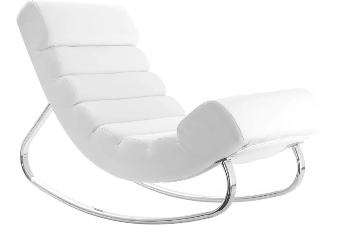 New Miliboo Sillón mecedora moderno blanco TAYLOR
