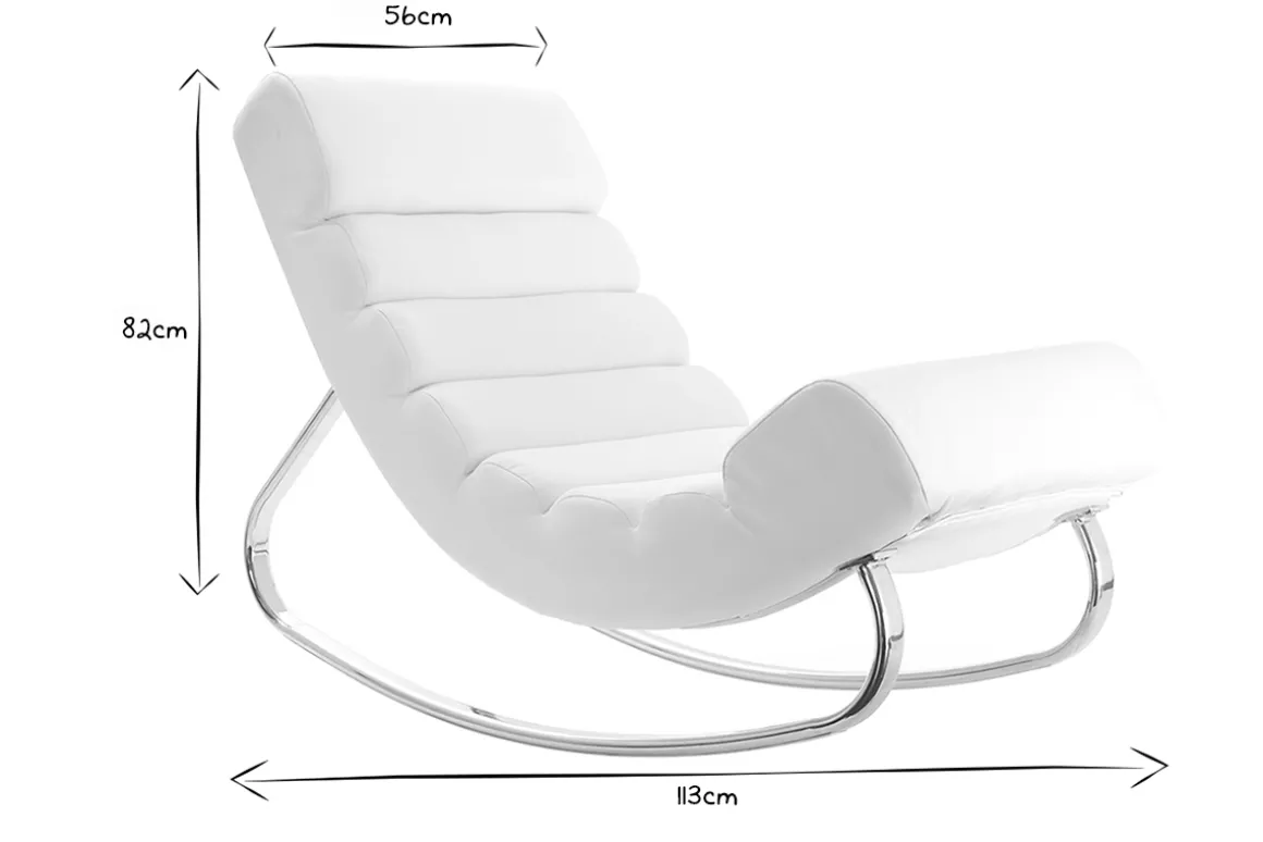 New Miliboo Sillón mecedora moderno blanco TAYLOR