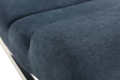 Outlet Miliboo Sillón mecedora moderno efecto terciopelo azul TAYLOR