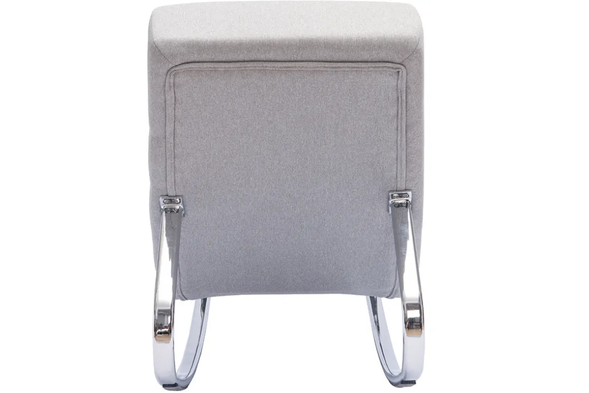 Store Miliboo Sillón mecedora moderno en tejido gris claro TAYLOR