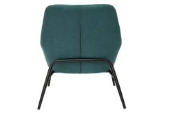 Best Miliboo Sillón moderno con tejido efecto aterciopelado azul petróleo y metal negro MAXINE